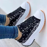 Sneakers Women Shoes 2022 Pattern Canvas Shoe Casual Women Sport Shoes Flat Lace-Up Adult Zapatillas Mujer Chaussure