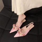 Breakj Design Temperament Sweet High Heels 2025 New Fine Heel Shoes French Lady Pointed Women's