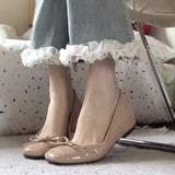 Breakj Fairy Wind Round Head Retro Bow Coarse Single Shoes Summer New Fashion Mary Treasure