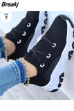Womens Sneakers Thick Sole Casual Breathable Sport Design Vulcanized Shoes Comfortable Fashionable Walking Shoes