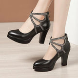 Cheongsam Catwalk High-Heeled Women's Pointed Waterproof Platform Thick Sole 40-43 Large Model Performance