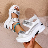 Breakj Sports Sandals Women Wear 2025 New Summer Drill Thick Bottom Magic Stick Soft Bottom Roman Beach