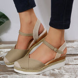 Breakj Summer New Large-Size Bag Head Behind The Empty Slope And Thick Bottom Roman Sandals