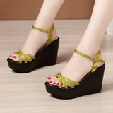 High Heel Slope 11Cm Sandals Summer 2023 New Muffin Thick Bottom Waterproof Platform Open Toe Full Size