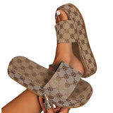 Breakj Large Size Thick Bottom Female Slippers 2024 New Plum Embroidery Pine Cake Bottom Casual Female