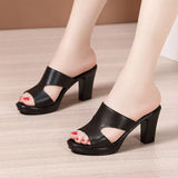 Thick-Heeled Sandals For Women In 2023 Summer New Thick-Soled Waterproof Platform Fish Mouth Small Size 3233 Fashion