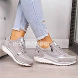 Large Single Shoes Women's New British Sports Shoes Women's Middle Heel Lace-Up Running