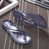 Beach Flat Clear Flip Flops Girls Transparent Slippers Female Jelly Shoes Plain Color Women's Flip-Flops Ladies