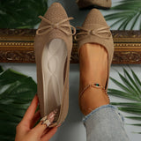 Women's 2025 New Bean Shoes Knitted Flat Shoes Shallow Flying Shoes Large Women's