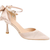 Breakj Women 2025 Summer New Beautiful Pointed Wedding Shoes Bridal Satin In The Air Shallow Mouth Of Fine Sandals