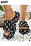 Women's Slippers New Thick Soled Denim Sandals Personality European and American Style Large Size 43 Designer