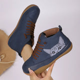 Breakj Flat-Soled Single Shoes Women's Autumn And Winter New Round Head Tie With Large Size 43 Casual Women's