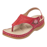 Summer Women Premium Orthopedic Open Toe Sandals Vintage Anti-slip Breathable Leather 2021 Casual Female Platform