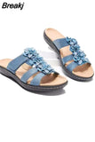 Sandals Women 2023 New Flower Wedge Platform Orthopedics Shoes Retro Rome Casual Comfortable Peep Toe Sandalias De