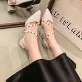 Breakj Bag Head Sandals Women's Coarse Heel 2025 Spring And Summer New Willow Roman Fashion Lacquered Leather Tip Bee Slope And
