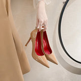 Breakj Version Of Princess Shoes 2025 Spring New Pointed Leather Fine Heel High Heels Light Mouth Small Single Shoes Red Wedding