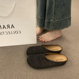 Breakj Niche Hand-Woven Hollow Breathable Bag Half Slippers Women Wear Roman Wind Thick Bottom Muller