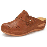 Summer Women's Shoes Are Specially Designed For Flower Slope Heel Women's Sandals With Large Size Hollowed-Out Women's