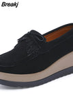 women platform shoes leather suede plush slip on sneakers chaussure femme tassel fringe loafers moccasins women shoes