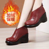 Head Slope With Martin Shoes 2023 Autumn And Winter New Muffin Thick-Soled Waterproof Platform Velvet Thicker Large Size Short