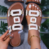 Breakj Buckle Flat Bottom Slipper Women's New Toe Beach Cold