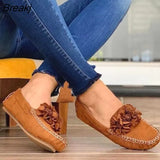 Women Shoes 2023 Handmade Ethnic Women Flats Leather Shoes Flat Flower Moccasins Soft Bottom Loafers Slip on Ladies Shoes