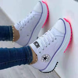 Breakj Women's Spring And Autumn Canvas Shoes Breathable High-Breed Casual Women's Shoes Thick Soles With High-Heeled