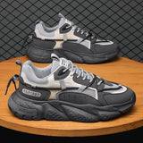 Men's Shoes Mesh Breathable Sports Shoes Trend Lace Up Board Sneakers Platform Casual Running Dad Shoes Zapatillas