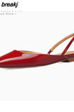 Size 33-40 Women Flats Sandals Real Leather Elegant Low Heels Summer Shoes For Women 2023 Fashion Silver
