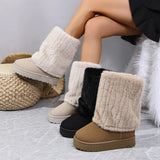 Breakj Winter New Thick-Bottomed Sleeve High-Capped Snow Boots Women's High-Crowded Stacking Socks