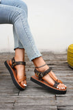 New Summer Platform Print Velcro Sandal Women's Plus-Size Belt Buckle Simple Beach