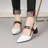Breakj Spring And Summer New Single-Shoe Women's Sharp Head Thick-Heeled Women's Shoes Heeled High Heels Hollow Women's