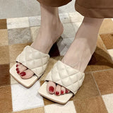 Slippers High Heels Wear-resistant Summer Open Toe Solid Color Sandals Stiletto White Black Heels Luxury Prom Woman