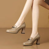 Breakj Waterproof Table Single Shoes Women's Coarse Heels 2025 Spring New Fashion Baile Shoes Women's