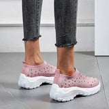Breakj Large-Size Water Drill Elastic Socks Shoes Casual Men's And Women's Sneakers Flying Woven Lightweight