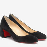 Breakj Red Shoes Coarse Heel Women High Heel Single Shoes Show T Table Banquet Sexy Elegant Round Head Shallow Singles