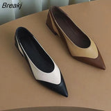 Arrival 2023 Spring Autumn Women Pumps Soild Low Heels Pu Leather Sandals Shallow Pointed Toe Designer Dress Party