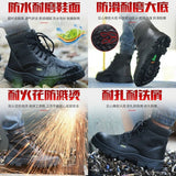 Safety Shoes with Steel Toe Cap Anti-smashing Work Safety Boots with Waterproof Leather for Men and Women Botas