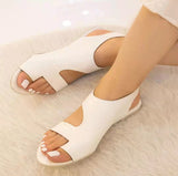 Breakj Spring And Summer New Large-Size Casual Fashion Leather Floor Exposed Toe One-Word Buckle Sandals