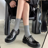 Size 35-40 Women Pumps Ins Fashion Buckle T-Strap High Heels Shoes Woman Platform Spring Office Lady Casual