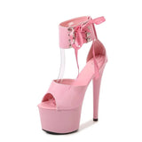 Colors Sandals Ladies Summer Modern Women's Shoes Ankle Strap Heels Pole Dancing Platform Nightclub 17CM Super High