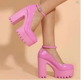Breakj 2025 New Ultra-High-Heeled Women's Shoes Stage Model Single-Shoe Coarse Night Club DJ Work Shoes Show