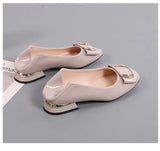 Women Sweet Round Toe Cool Comfort Square Heel Pumps for Party Lady Pink Pu Leather Stylish Elegant Heel