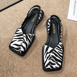 New Style Head Cover Square Heel Sandals Comfortable Flat-Soled Fashionable Square Head Ma Lizhen