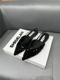 Women's Shoes Spring / Summer 2023 New Fashion Versatile Pointed Flat Small Fragrant Wind Sequins