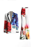 2025 New Printing Design Two-Piece Velvet Blazer Suit Jacket + High-Waisted Micro-Slave Suit Women's