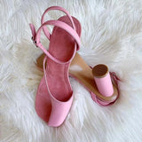 Breakj New Roman Sandals Women's Feel Side Empty Half Head Toe Split Large Size