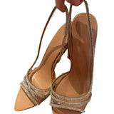 Temperament Fine Heel Sandals Women 2024 Summer New Pointed Transparent Rhinestone High Heels Mature Mother Shoes