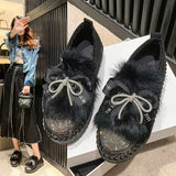 Ladies' Casual Shoes, Fashion, Low-Top Shoes, New Style Muffin Soles, Foot Covers, Hairy Single Shoes In Spring