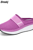 Warm Plush Couple Slippers Women Non-slip Platform Wedge Shoes of Women Waterproof Soft Home Wedges Ladies Cotton
